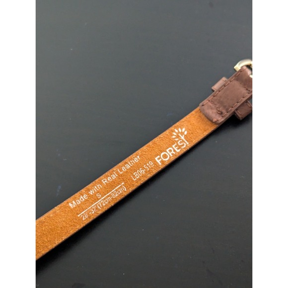 Forest Brand Leather Belt Thin Brown Size Small Women's .5" Wide 36" Long - Picture 7 of 9